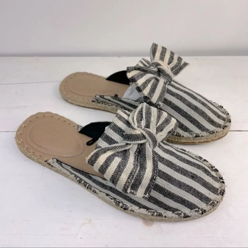 LOFT | stripped espadrilles slip-on with front bow detail 7M